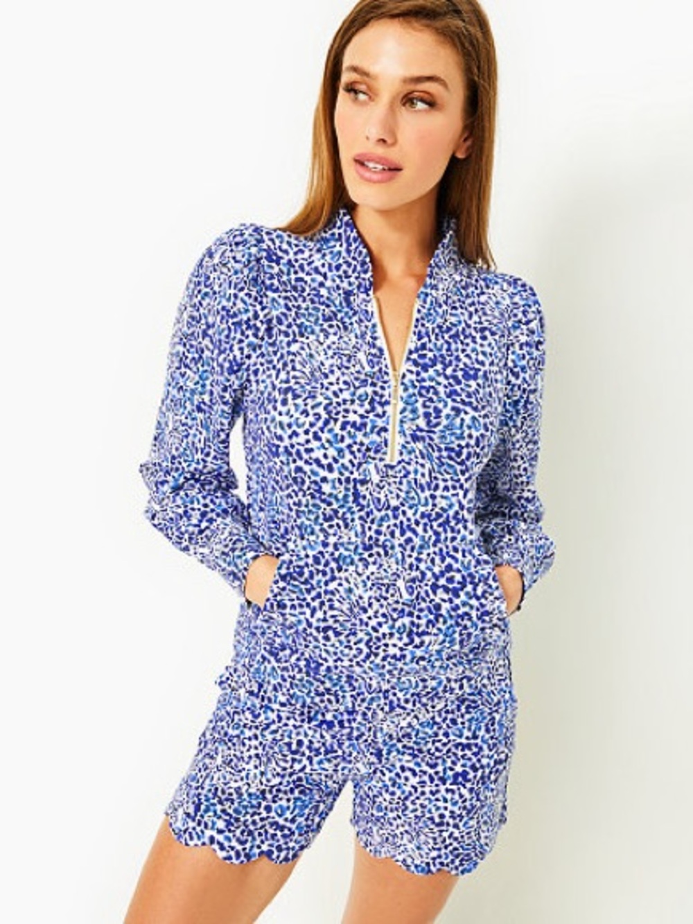 NWT Lilly Pulitzer CABELLO LONG SLEEVE POPOVER, RESORT WHITE TWISTED UP